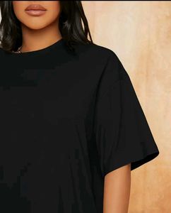 Women’s Black Oversized Cotton Blend T-Shirt