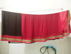 Elegant Red Saree(Georgette)