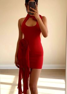 Red Bodycon flower Dress