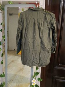 Olive Green Button-Down Shirt