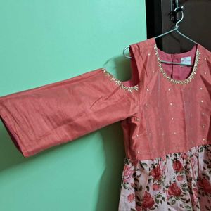 Max Pink Floral Offshoulder Gown
