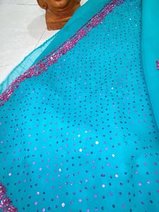 beautiful sequins georgette saree