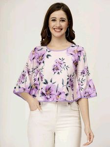 Floral Print Cape Top