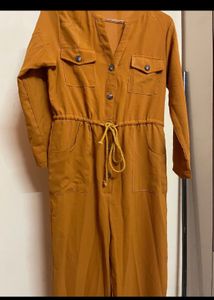Shein Mustard Solid Jumpsuit