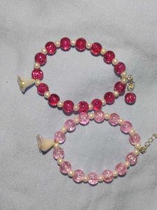 Pink Beaded Bracelet Set