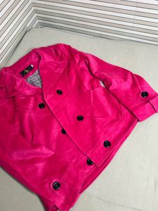 Pink Velvet Cropped Jacket