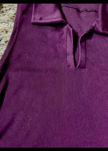 Collar Neck Ribbed Top