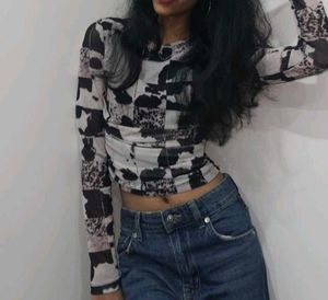 Printed Gathered Top