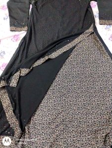 Umbrella Abaya Black Beads