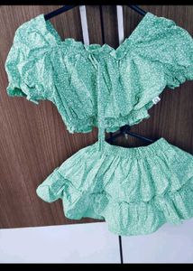 1 To 2 Year Old Kids Skirt Top Set