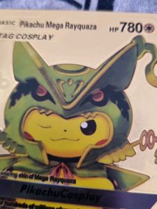 POKEMON REAL GOLD CARD Pikachu Mega Rayquaza