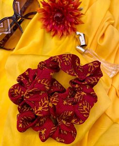 Red Floral Scrunchie