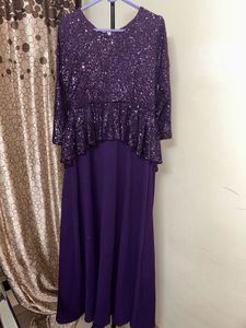 Sparkly Purple Peplum Dress