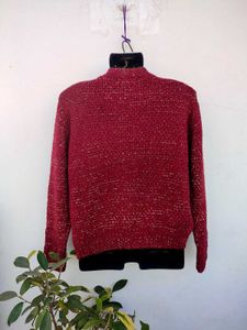 Luxury Red Tweed Korean Jacket