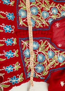 Red Embroidered Kurta