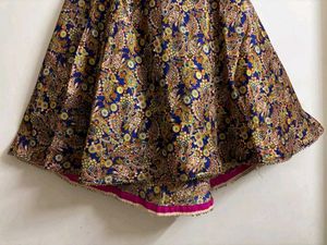 Navy Blue Kalamkari Heavy Skirt