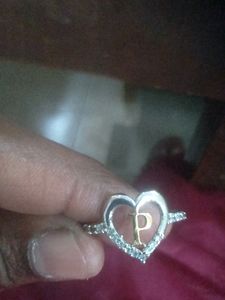 American Diamond Ring With Silver Polish