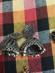 Traditional Oxidised Jhumka Earrings ✨