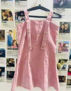 Denim Pink Dress 🌸🎀