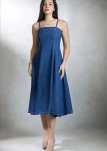 Urban Cat Women Long Denim Dress