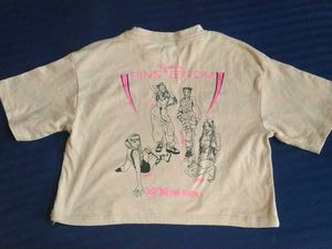Black Pink Crop Top