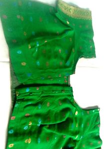 Green &amp; Gold Readymade Blouse