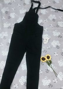 Black Denim Dungaree