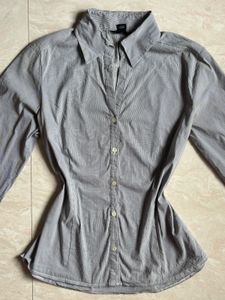 Y2k Stripped Grey Shirt