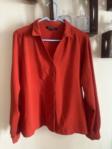 Combo Of 4 Tops Burnt Orange Button-Down Blouse