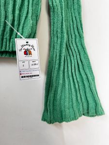 Green Flared Sleeve Sweater