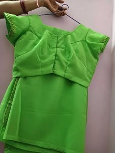 Green Embroidered Saree