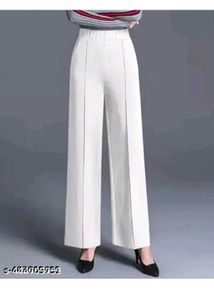 Elegant White Wide-Leg Trousers