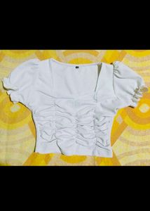 White Puff Sleeve Top