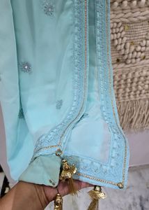 Sky Blue Colour Sharara Set With Duppata
