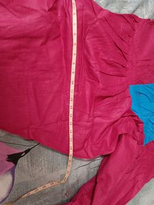 New Cotton Terry Rubia Salwar Dark Pink