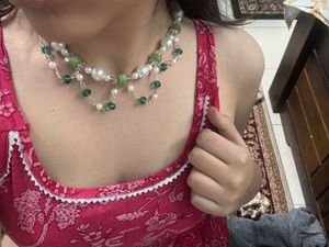 pearl bow necklace (pack of3)