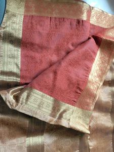 Coral Golden Saree... Navratri Sale