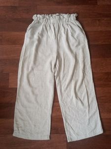 Light Beige Paper Bag Trousers