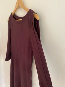 Burgundy Cold Shoulder Dress