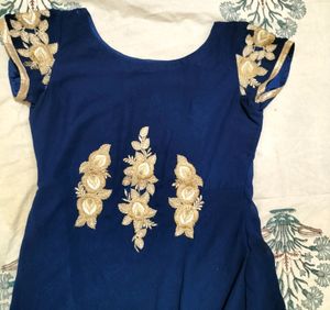 Navy Blue Frock Style Kurta