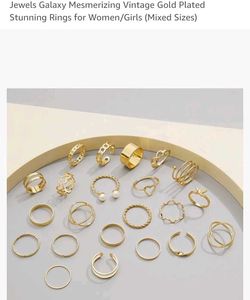 Jewels Galaxy GOLD PLATED STAKABLE FINGER RINGS