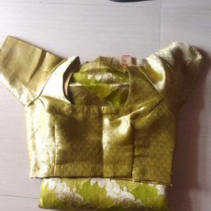 Green & Gold Sari Blouse