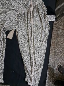 Dhoti Styled Salwar With Kurti (Black And White)