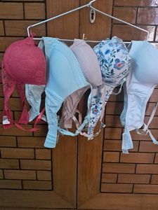 Combo Of  Five Imported Fabric Bra