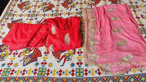 Red Embroidered Kurta Set