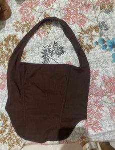 Brown Halter Corset Top