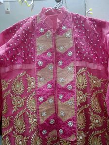 Pink Embroidered Palazzo Set