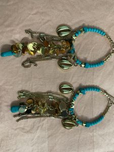 Light Weight Boho Turquoise &amp; Gold Earrings