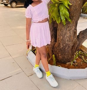 Cute pure white Two-Piece Set