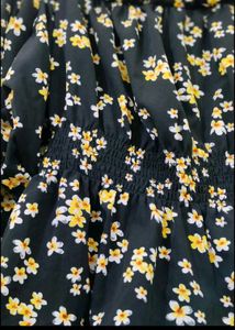 Floral Black Top